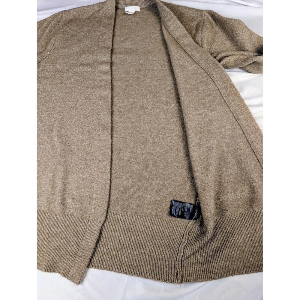 H&M Cardigan Wool Blend Taupe Longline Knit Cardigan Sweater Women's S - Picture 6 of 10